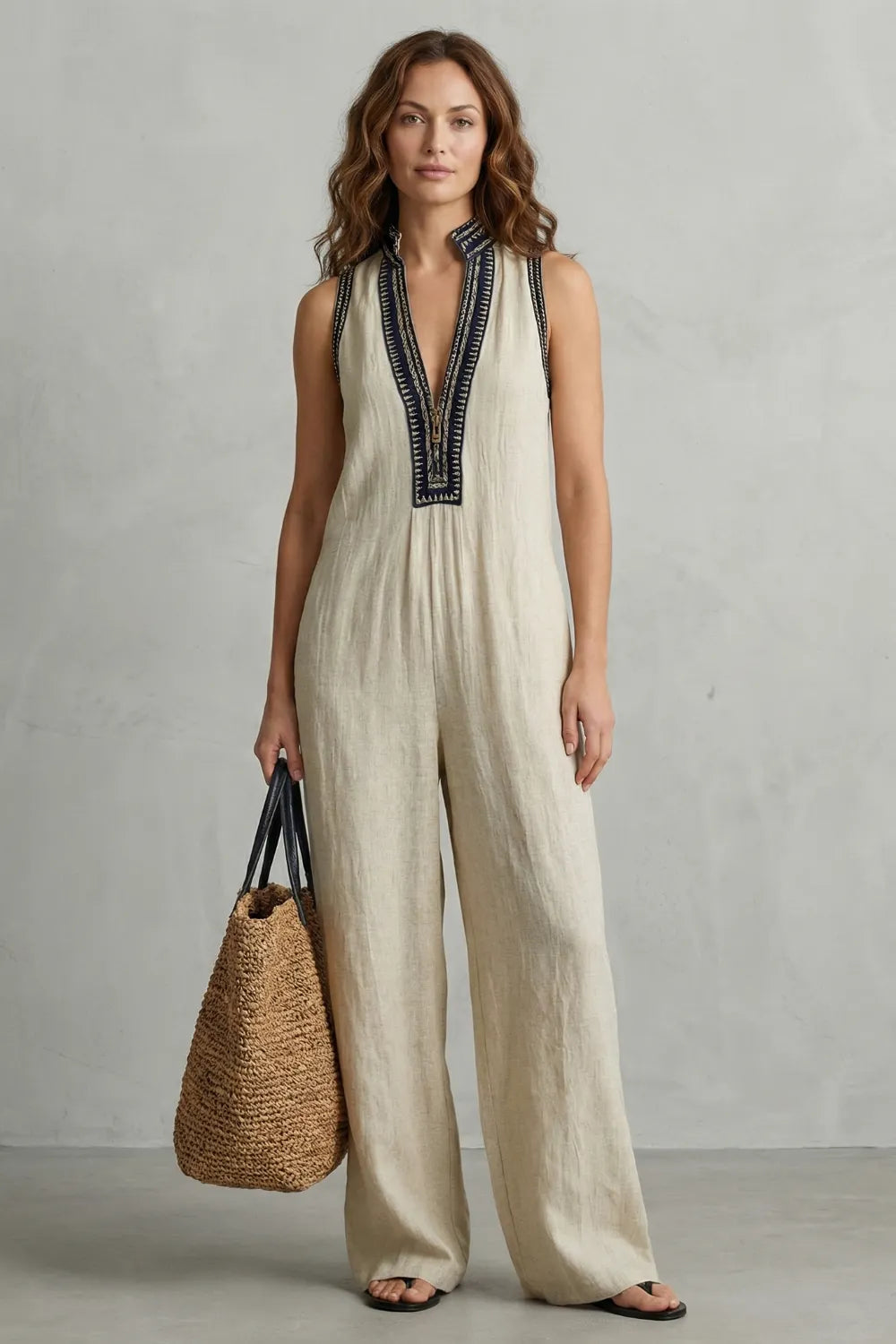 Minimalist zip stand collar – Jumpsuit