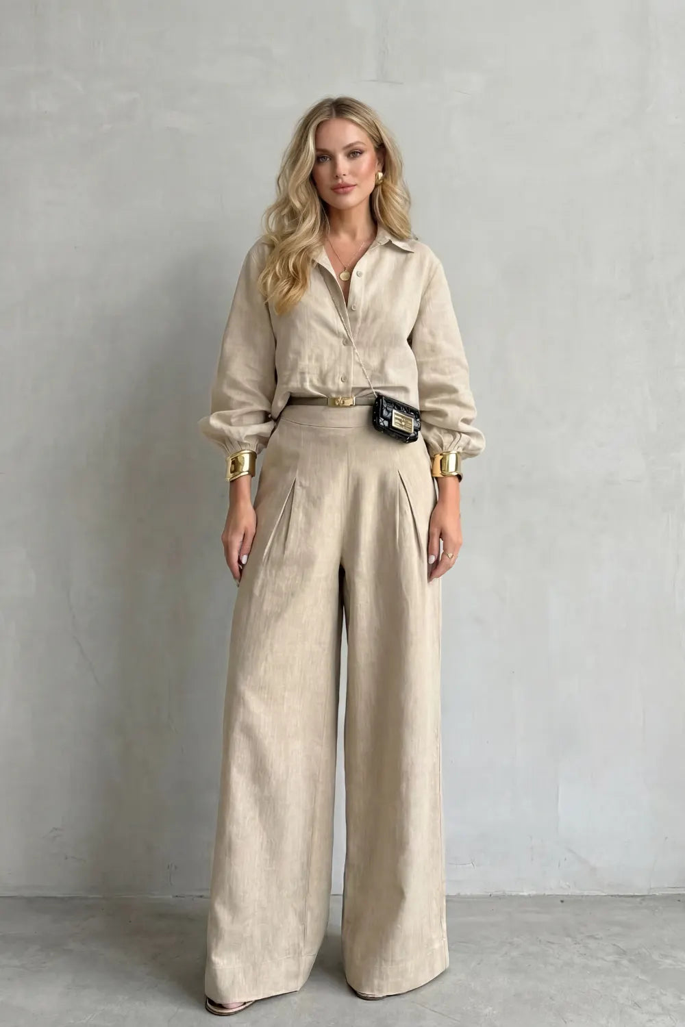Tailored elegance – Two-piece wide-leg set